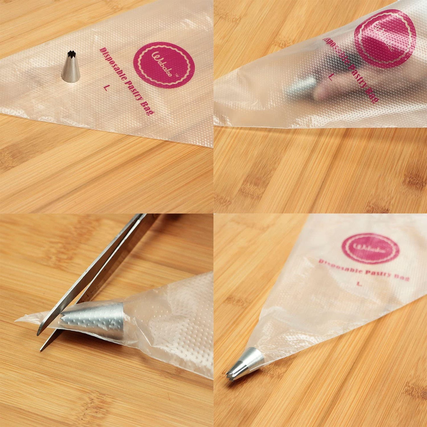 Webake 16 Inch Disposable Anti-Burst Disposable Pastry Piping Bags (100pcs)