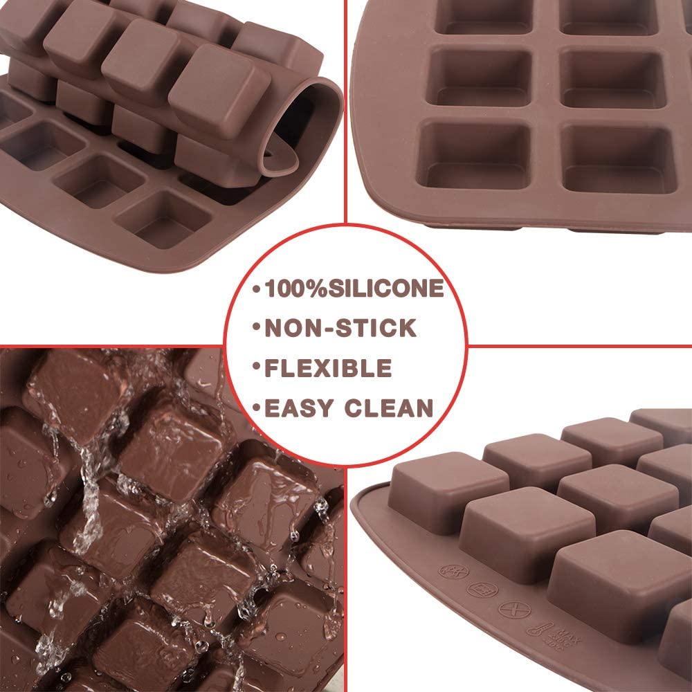 Silicone Brownie Pan 2 Pack Square Bar Molds Smore Mold For Baking