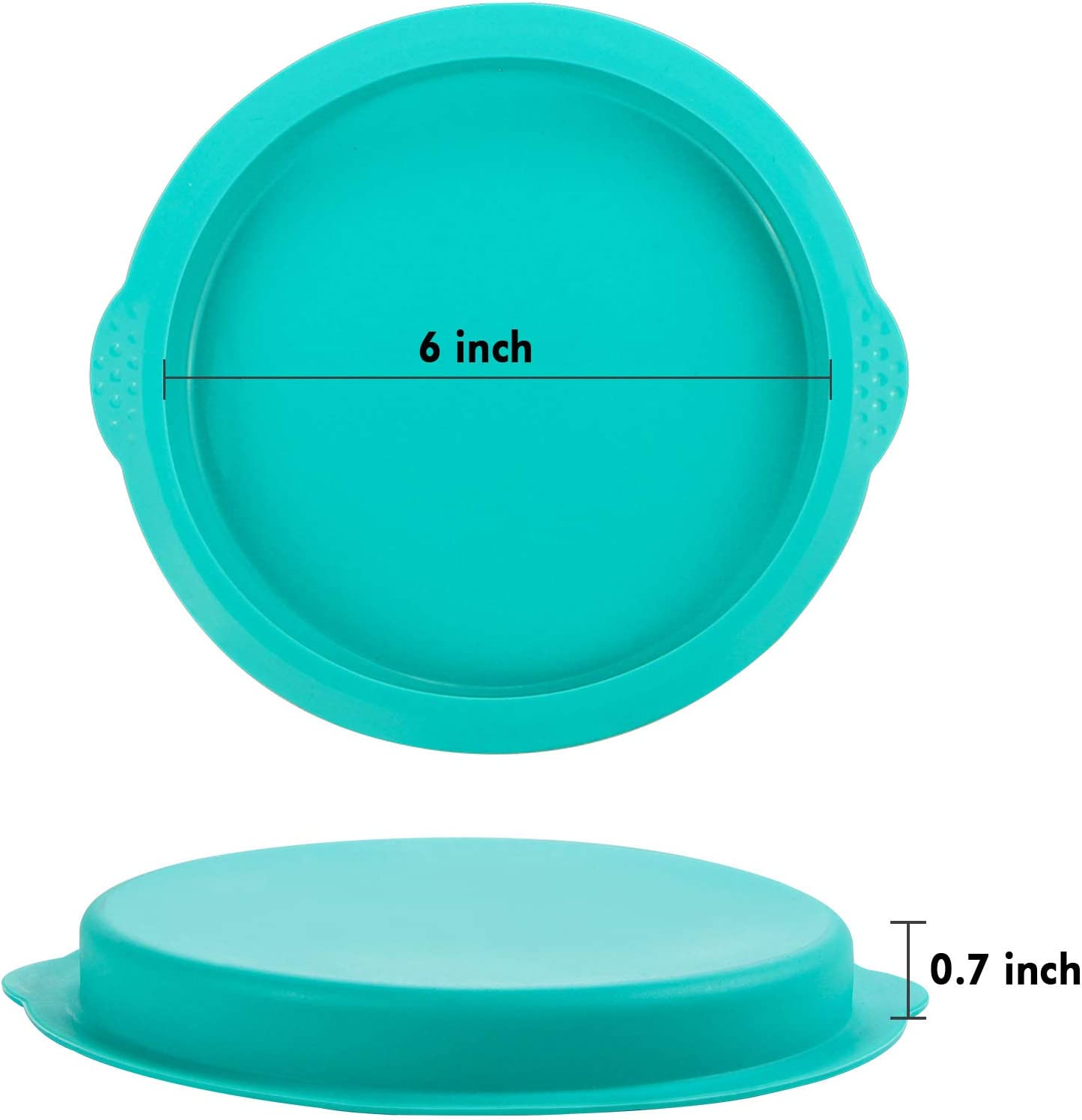 Webake 6 Inch round rainbow baking layer silicone cake pans,Set of 5