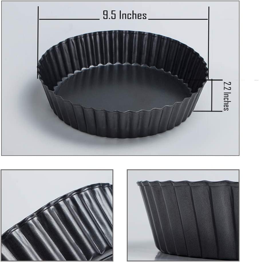 Webake 9.5 Inch Removable Bottom Nonstick Deep Baking Dish Tart Pan Pie Plate