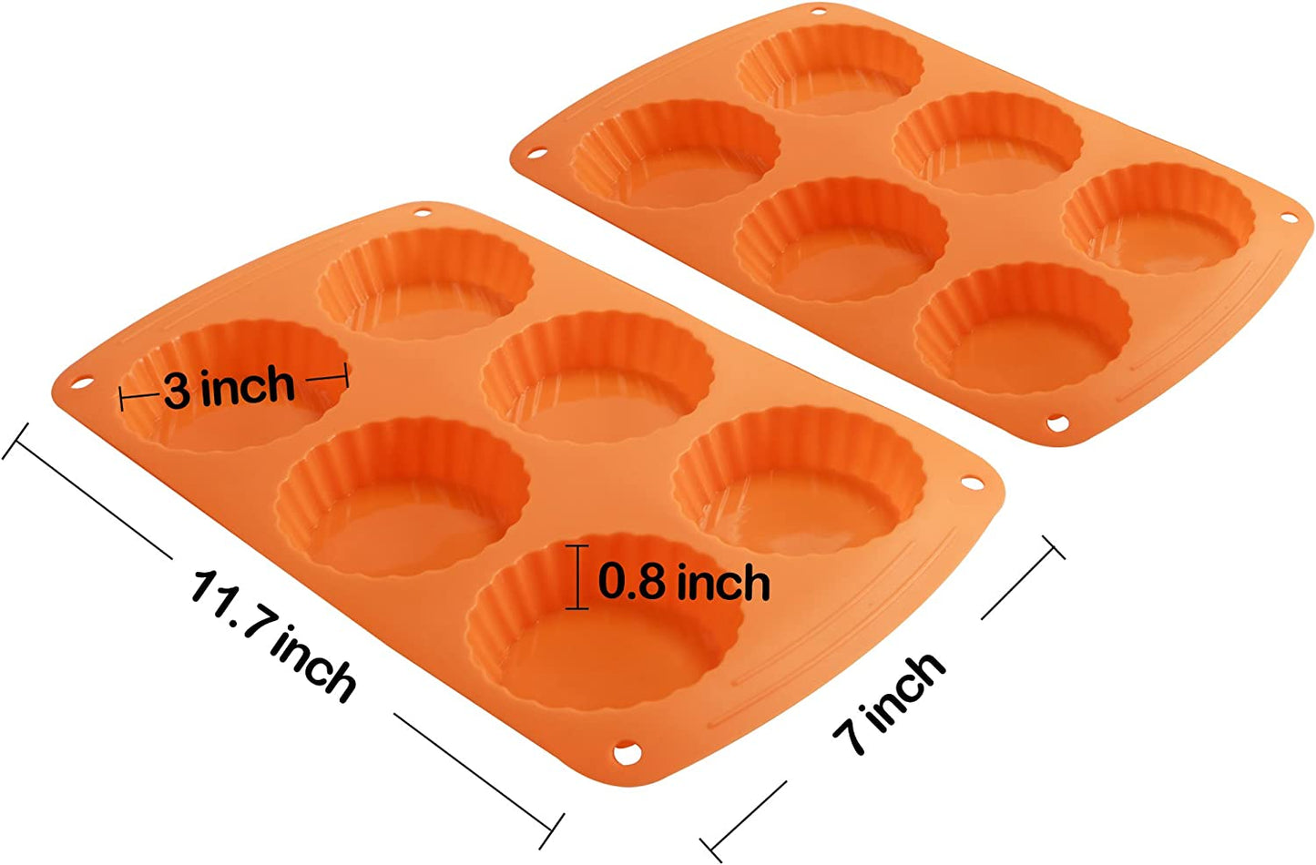 Webake silicone mini 6-cavity peanut butter cup molds tartlet pan,Pack of 2