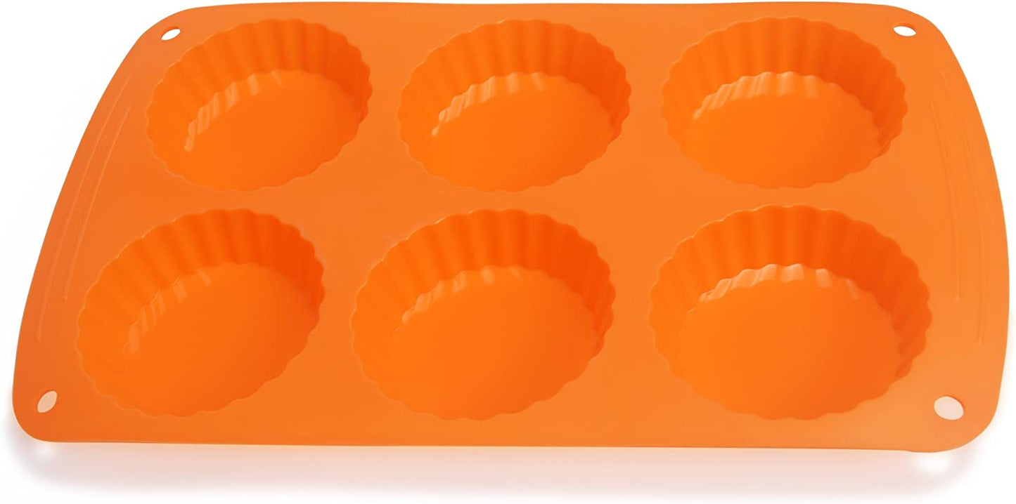 Webake silicone mini 6-cavity peanut butter cup molds tartlet pan,Pack of 2
