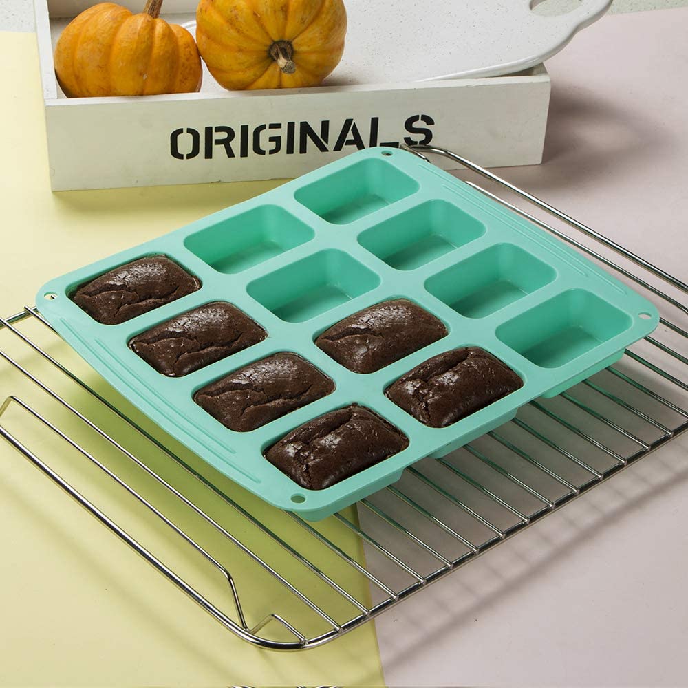 Webake silicone mini loaf pan rectangular cornbread candy pastry mold,LFGB standard