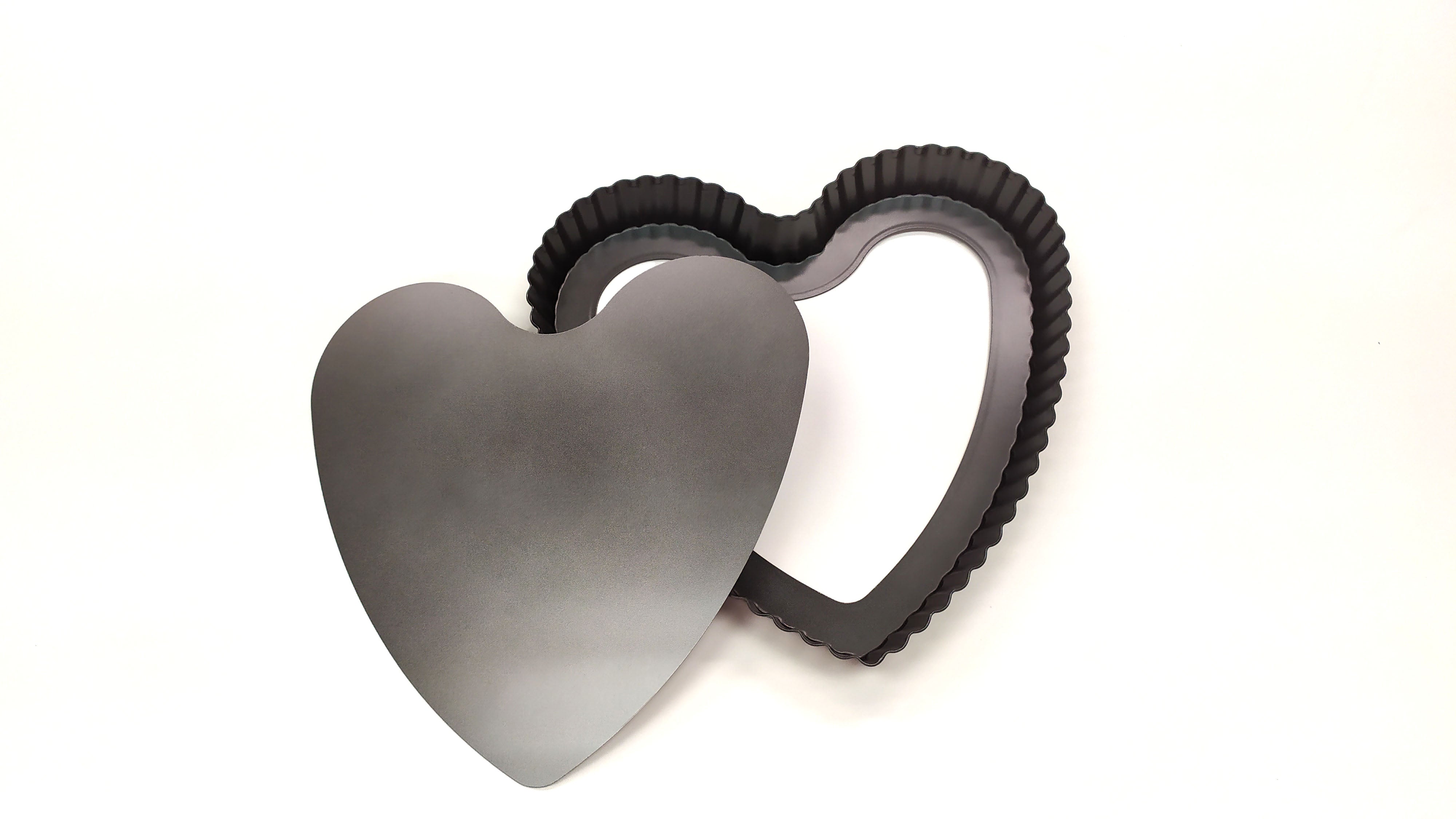 Webake 10 Inch Heart Shape Non-Stick Removable Bottom Pie Pan