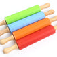 Webake 12 Inch Wooden Handle Non Stick Surface Silicone Baking Rolling