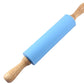 Webake 15 Inch Wooden Handle Non Stick Surface Silicone Embossed Rolling Pin