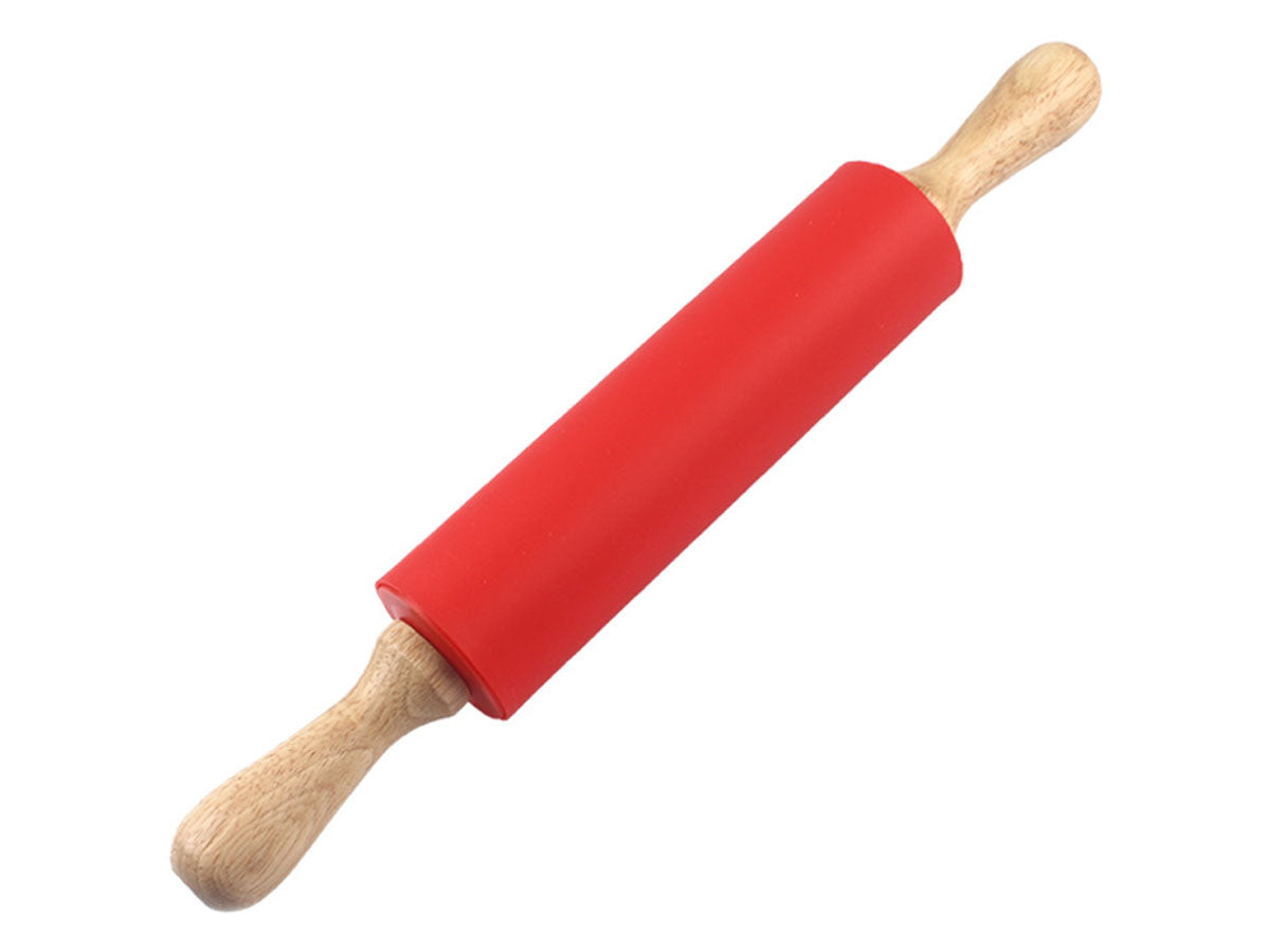 Webake 15 Inch Wooden Handle Non Stick Surface Silicone Embossed Rolling Pin