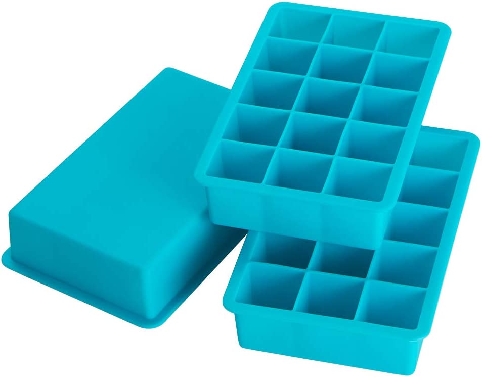 Webake 15 cavity whisky silicone ice cube molds trays,BPA free,Pack of 3