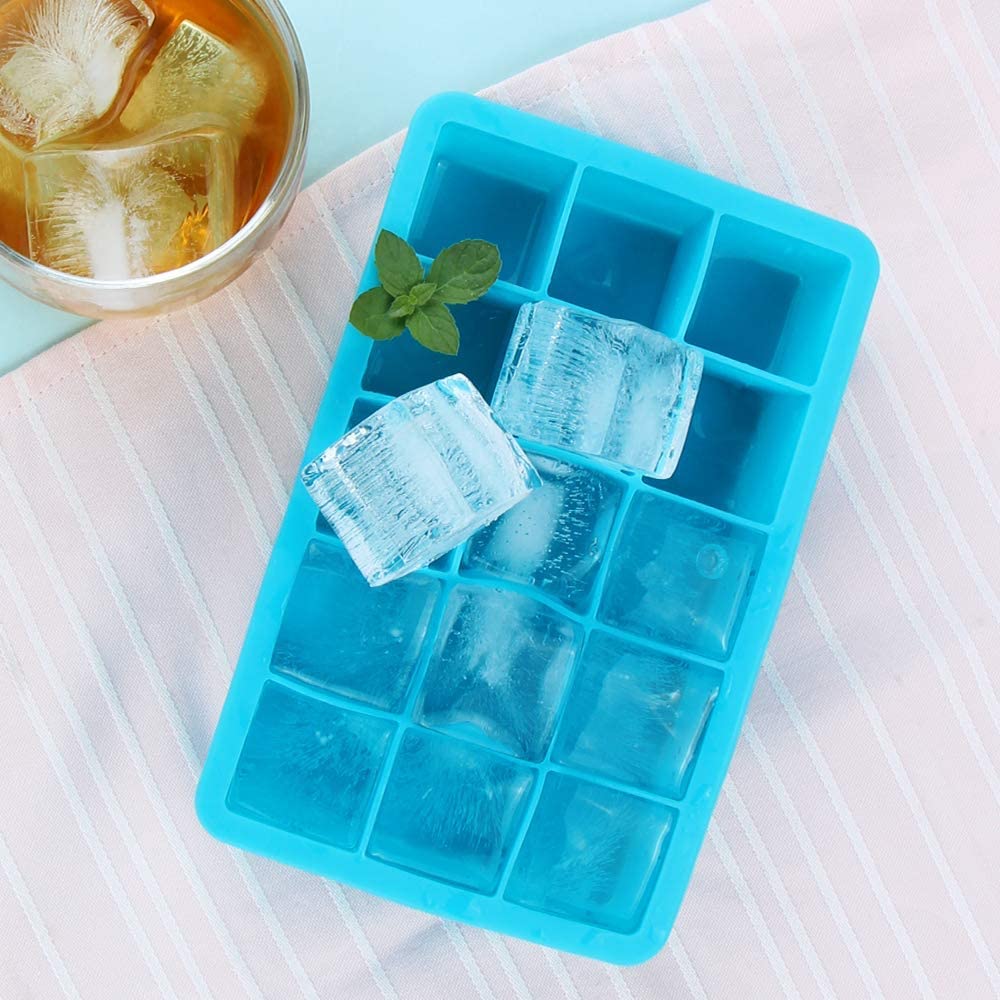 Webake 15 cavity whisky silicone ice cube molds trays,BPA free,Pack of 3