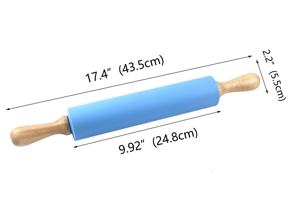 Webake 17 Inch Wooden Handle Non Stick Surface The Rolling Pin