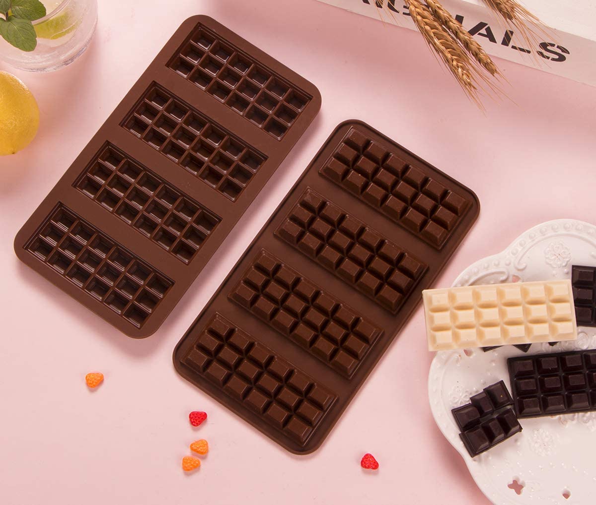 Webake Chocolate Bar Mold Silicone Break-Apart Candy Molds for 1 Ounce  Chocolate Chunk Protein Energy Bar Candy Bar, Food Grade, Easy Release  Candy
