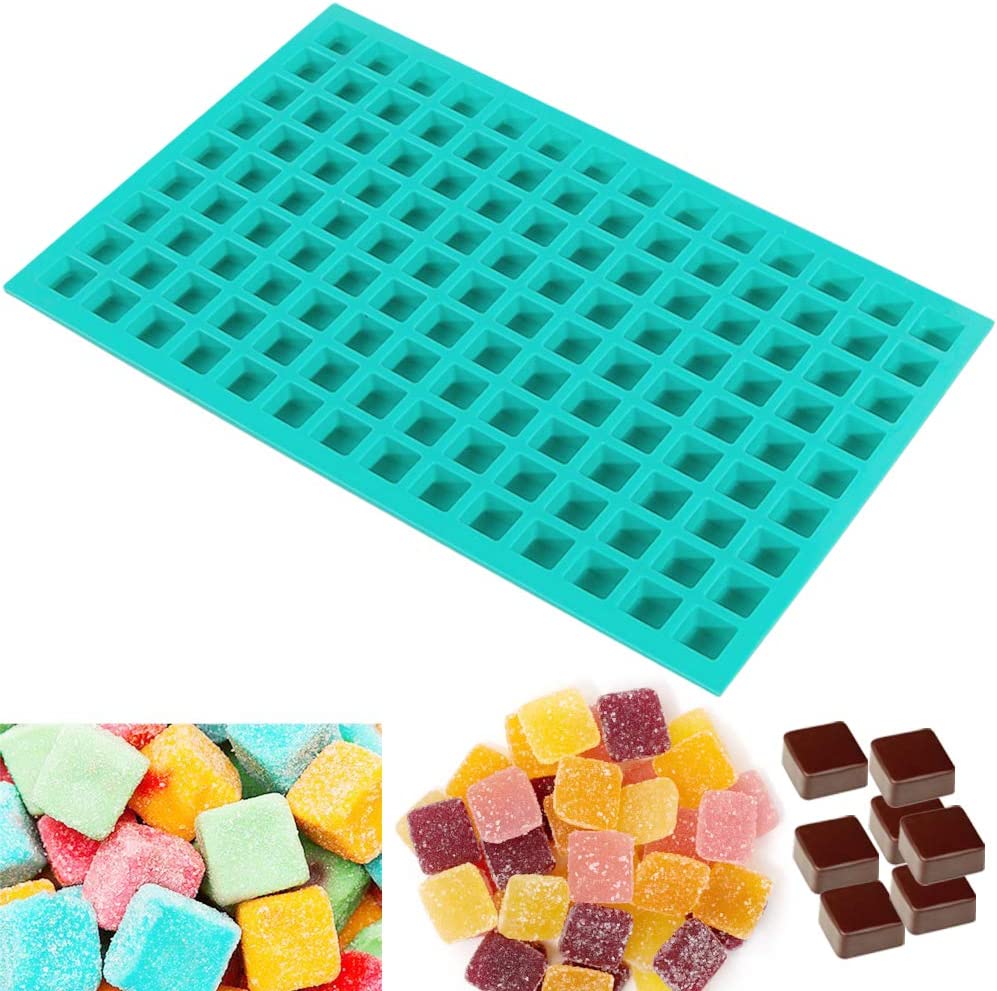 Square Silicone Candy Molds - Mini Silicone Molds for Hard Candy,  Chocolate, Gummy, Caramel, Ganache, Ice Cubes (3)