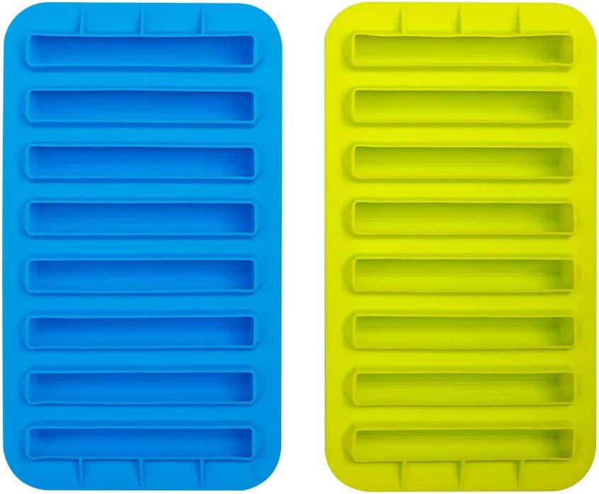 Webake 8 cavity pentagon colomn shape 2 pack ice stick cube trays silicone molds