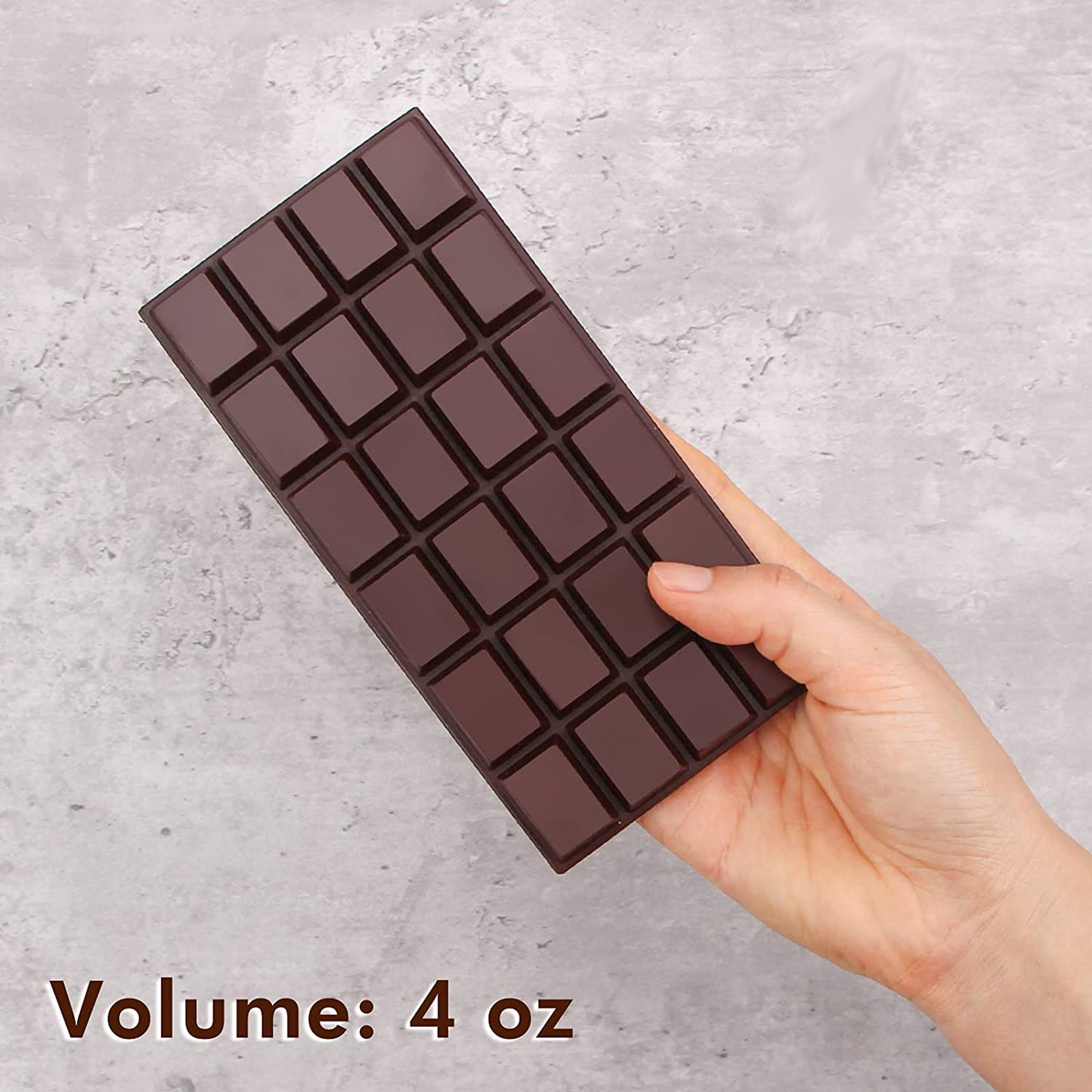 Webake 4 Ounce Silicone Break-Apart Chocolate Energy Bar Mold (2 Pack)