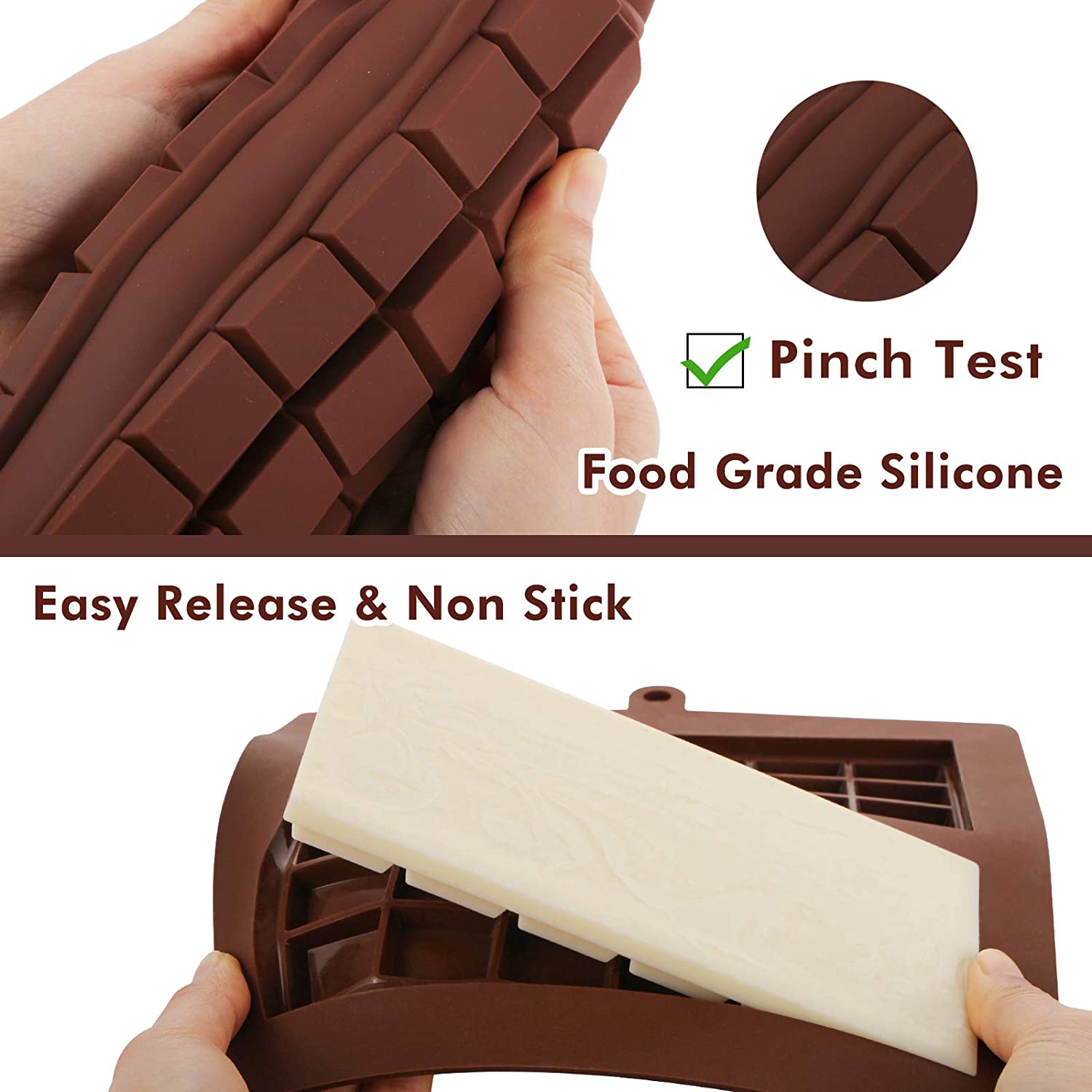 Webake 2-Pack Silicone Chocolate Molds, Candy Molds, Mold for Chocolate,Keto