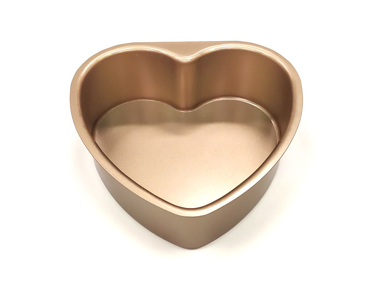 Webake 8 Inch Heart Steel Removable Bottom Mini Heart Shaped Tart Pan
