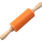 Webake 9 Inch Non Stick Surface Wooden Handle Silicone Rolling Pin
