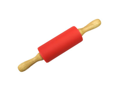 Webake 9 Inch Non Stick Surface Wooden Handle Silicone Rolling Pin