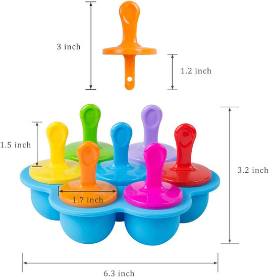 Windfall Popsicle 6/8 Cavity Molds Ice Pop Makers Ice Pop Molds Ice Bar Maker Plastic Popsicle Mold, Kids Ice Cream Tray Holder Lolly Pops, Kitchen