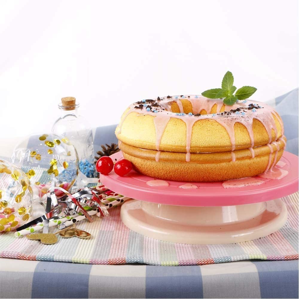 Webake Cake Turntable Non-Slip Rubber Band 11 Inch Rotating Cake Decorating Stand