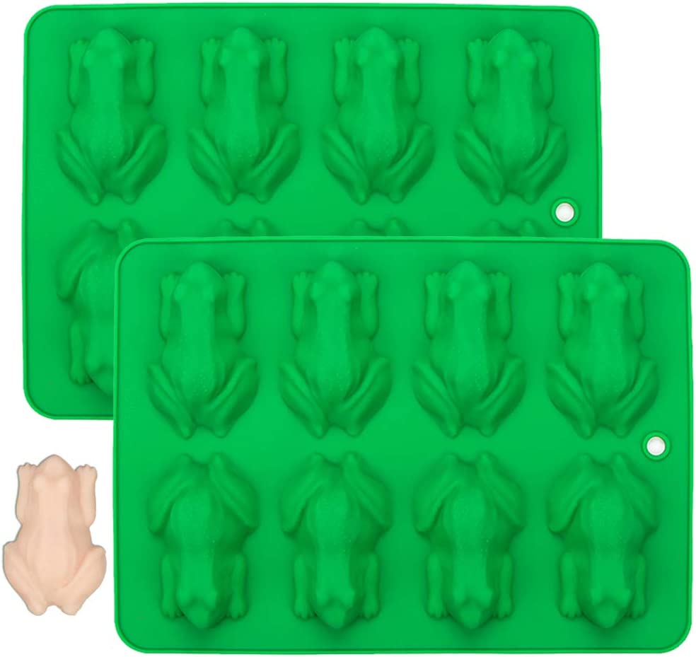 Webake Green Silicone Chocolate Frog Molds Candy Mold 2 Pack