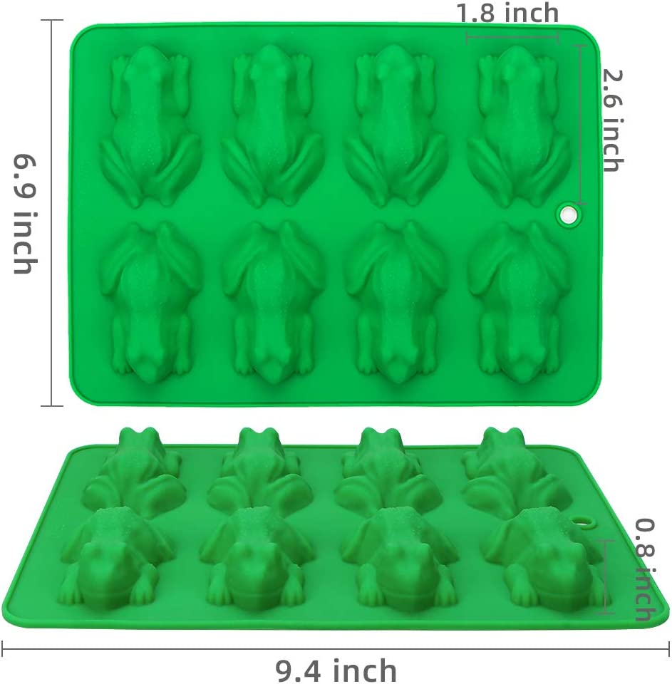 Webake Green Silicone Chocolate Frog Molds Candy Mold 2 Pack