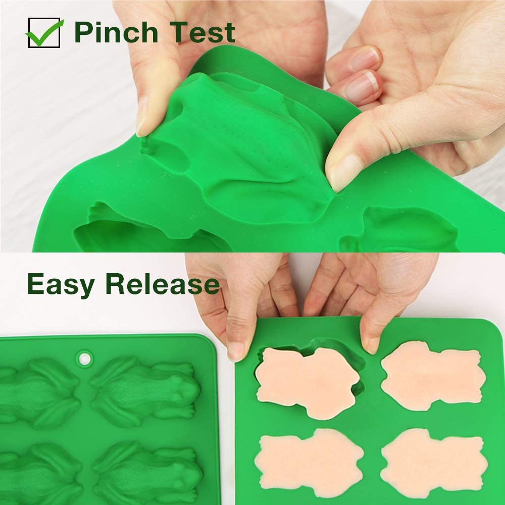 Webake Green Silicone Chocolate Frog Molds Candy Mold 2 Pack