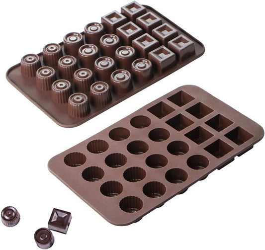 Webake LFGB 2 pack 202 cavity slicone mini candy chocolate chip mold Small  dot cake decoration (1 scraper included)
