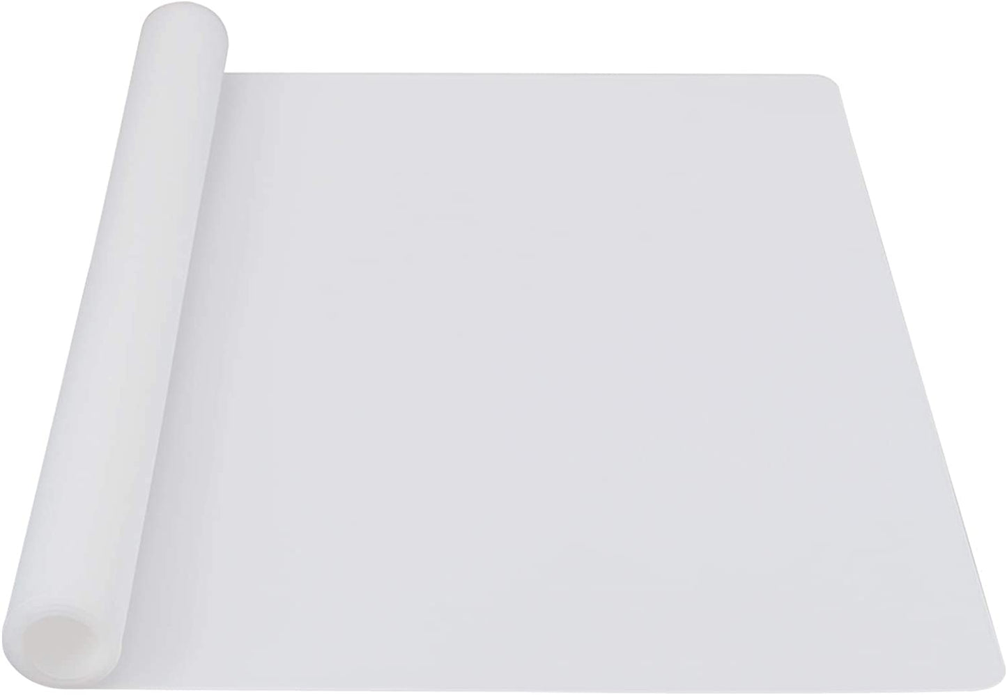 Webake 23.6" x 15.7" nonstick heat resistant silicone counter top protector clear desk mat (White)