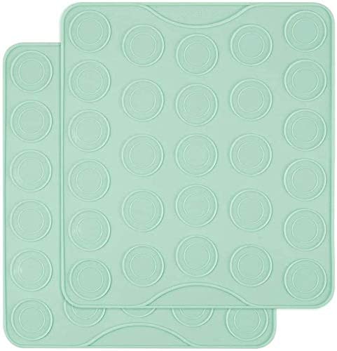 Webake silicone mat 54-Cavity green sheet cookie and pastry baking pan,Set of 2