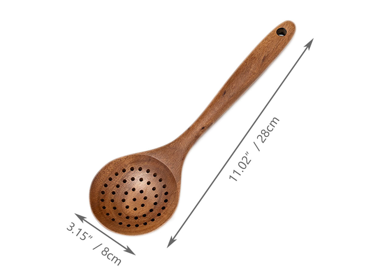 Webake Non Stick Wooden Kitchen Utensils Filter Spoon