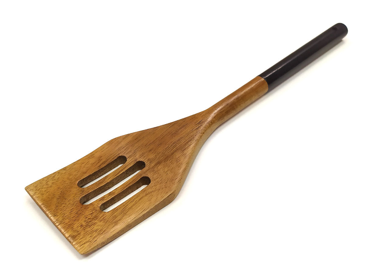 Webake Non Stick Wooden Kitchen Utensils Slotted Frying Spatula