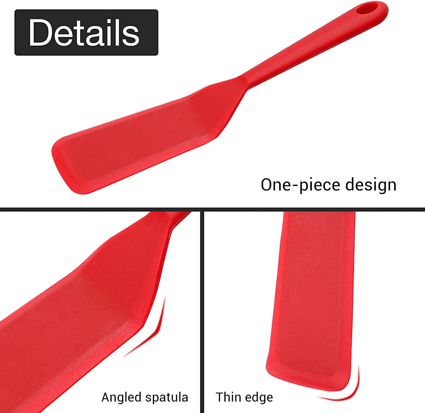 Webake omelette heat resistant non stick silicone long crep spatula,Set of 2