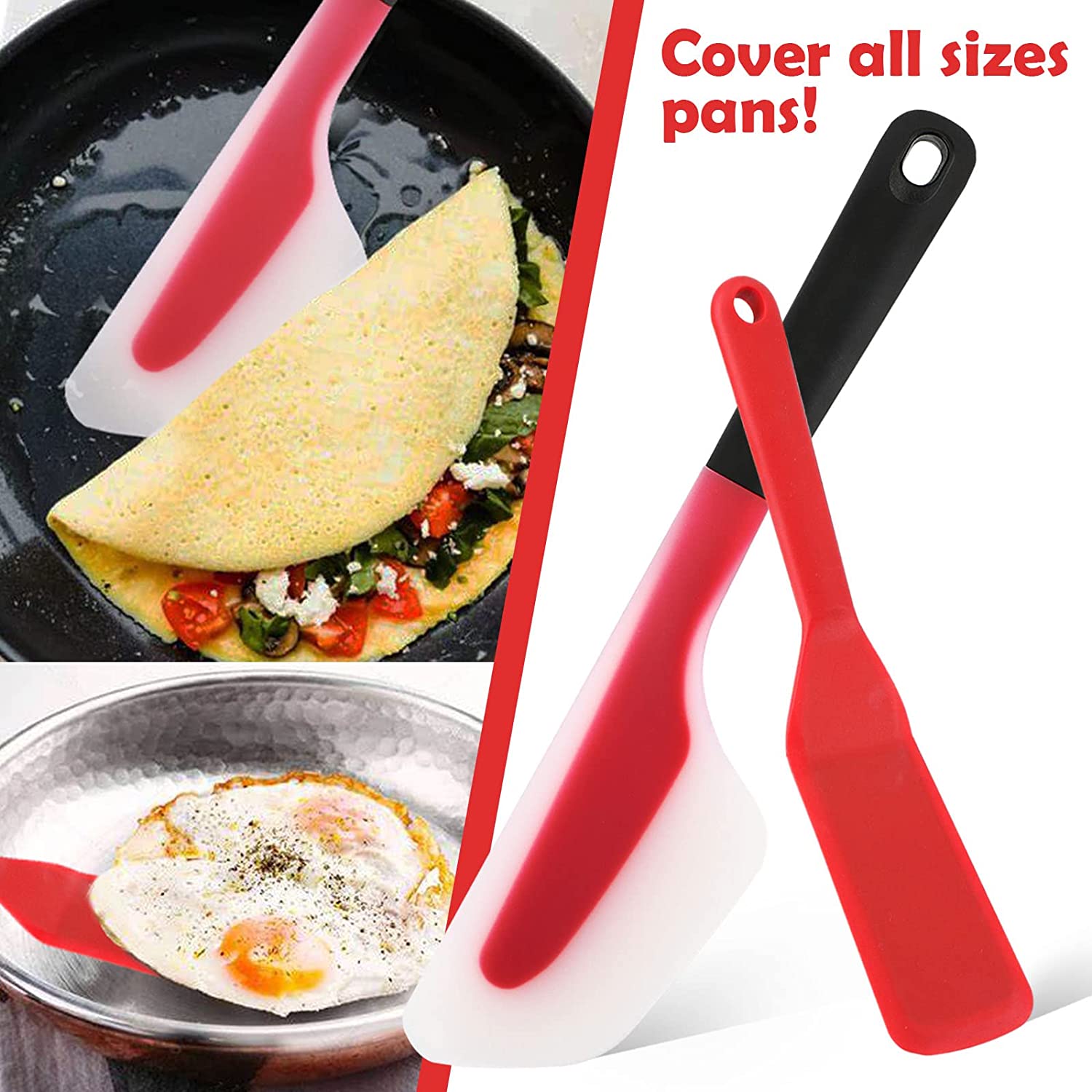 Silicone Thin Spatula,omelet Spatula Turner,heat Resistant Cooking