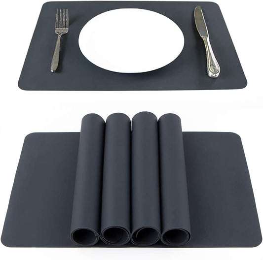 Webake 16.5 x 11.5 inch heat resistant waterproof insulation washable non-slip silicone placemats,Set of 4