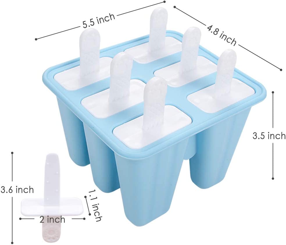 Webake silicone ice cube popsicle molds with 7 Ice pop sticks
