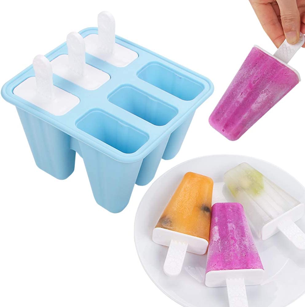 Webake Reusable Silicone Dishwasher Ice Cream Frozen Popsicle Maker Mold BPA Free
