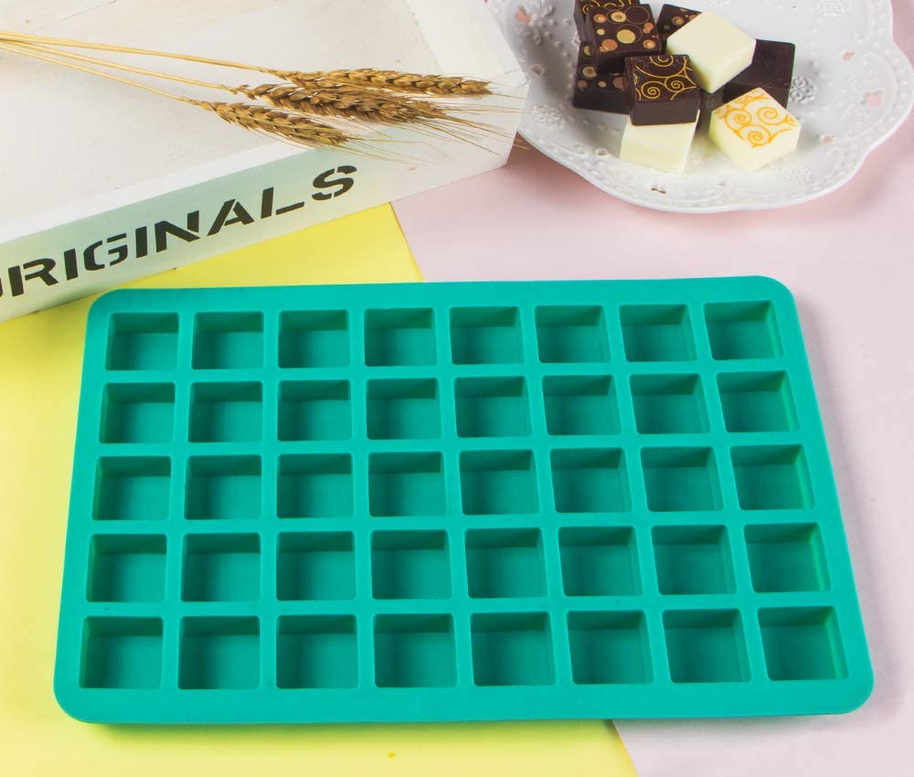 Webake Silicone 40-Cavity Caramel Peanut Butter Fudge Square Chocolate Mould