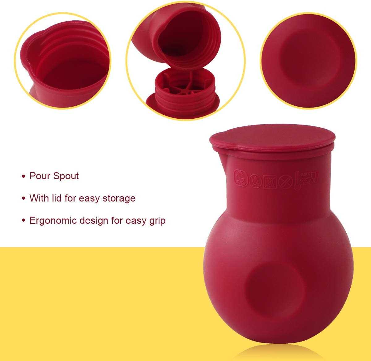 Webake silicone chocolate microwave melting pot pour candy butter warmer,Set of 2