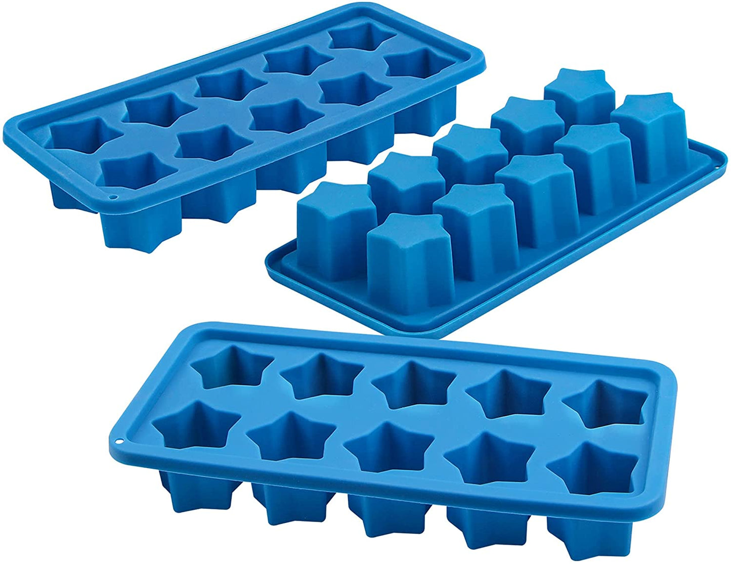 Webake star shaped silicone jelly crayon ice cube molds,Pack of 3