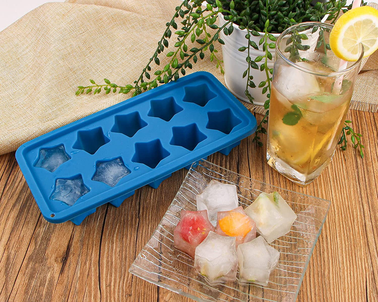 Webake star shaped silicone jelly crayon ice cube molds,Pack of 3