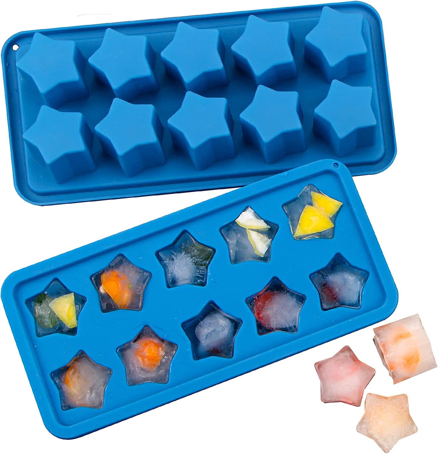 Webake star shaped silicone jelly crayon ice cube molds,Pack of 3