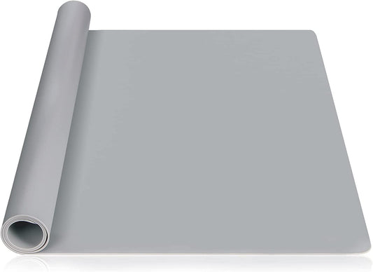 Webake 23.6" x 15.7" nonstick heat resistant countertop large pastry silicone mat (Gray)