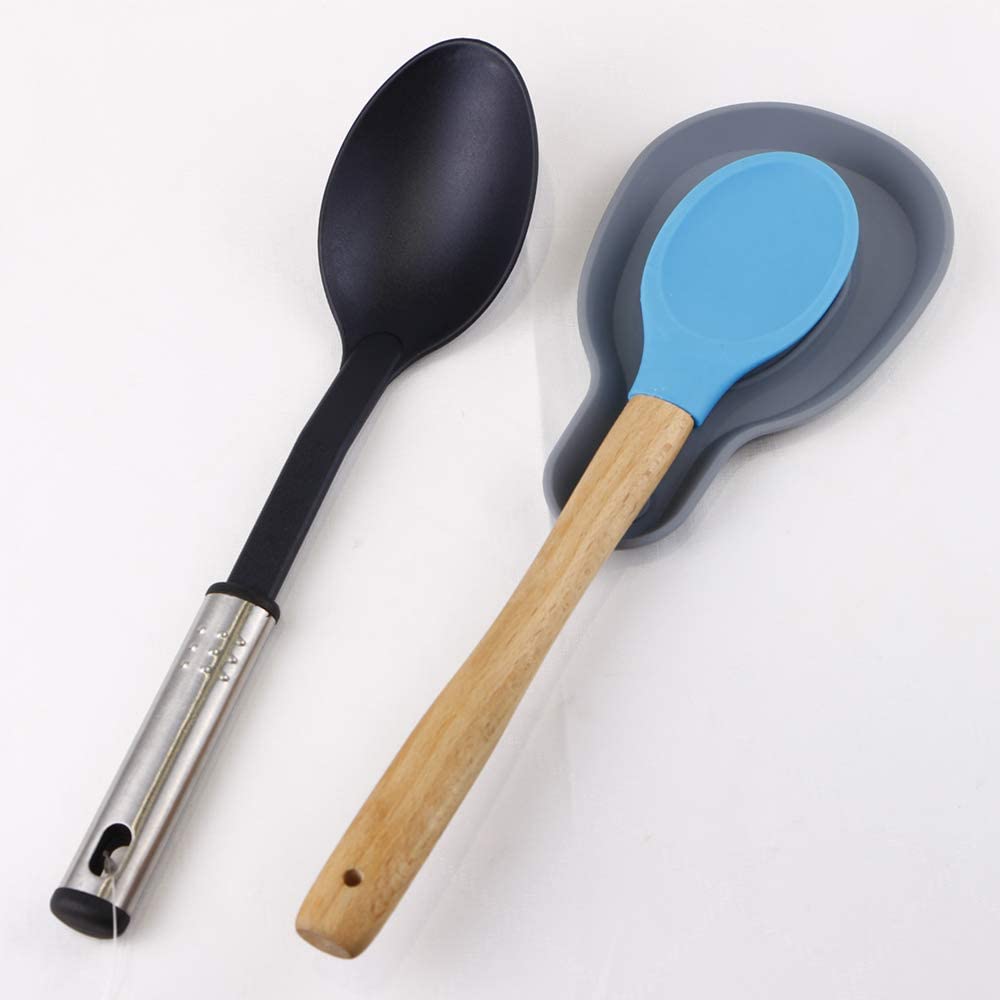 Webake silicone spoon rest kitchen utensils cooking holder,set of 4 (multiple colors)