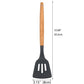Webake Wooden Handle Non-Stick Silicone Cooking Slotted Utensils (12.68"x3.15")