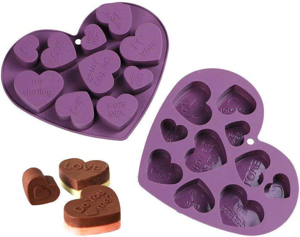 Webake silicone 18 inch heart candy chocolate mold wedding party (2 pack)