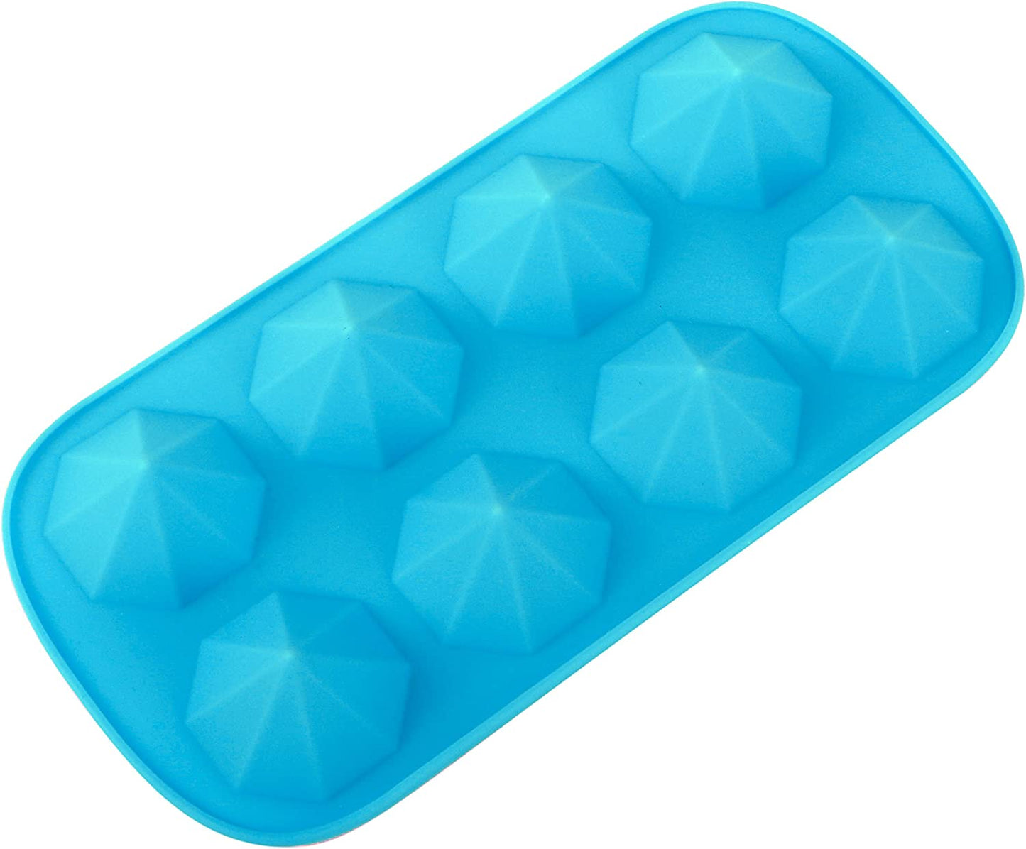 Webake diamond shape 8 cavity wax resin reusable silicone ice cube mold,2 Pack