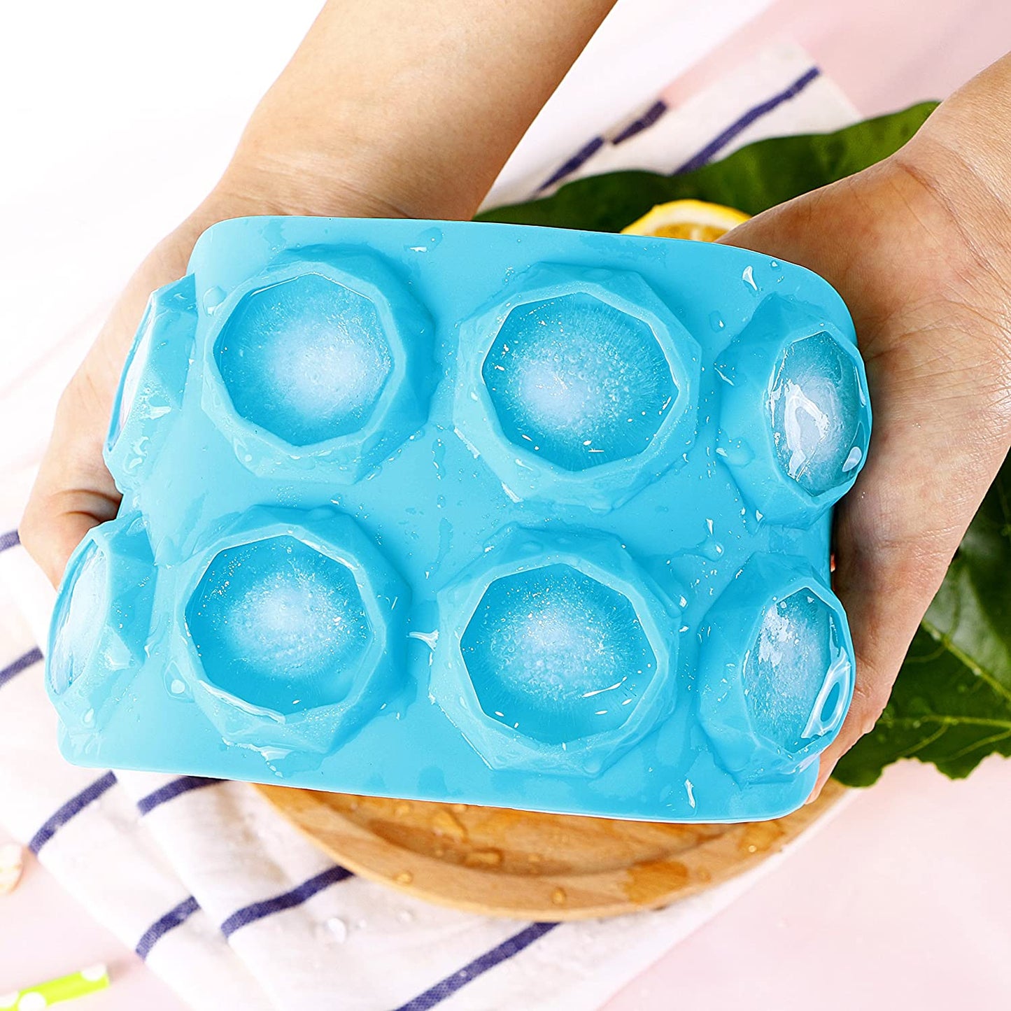 Webake diamond shape 8 cavity wax resin reusable silicone ice cube mold,2 Pack