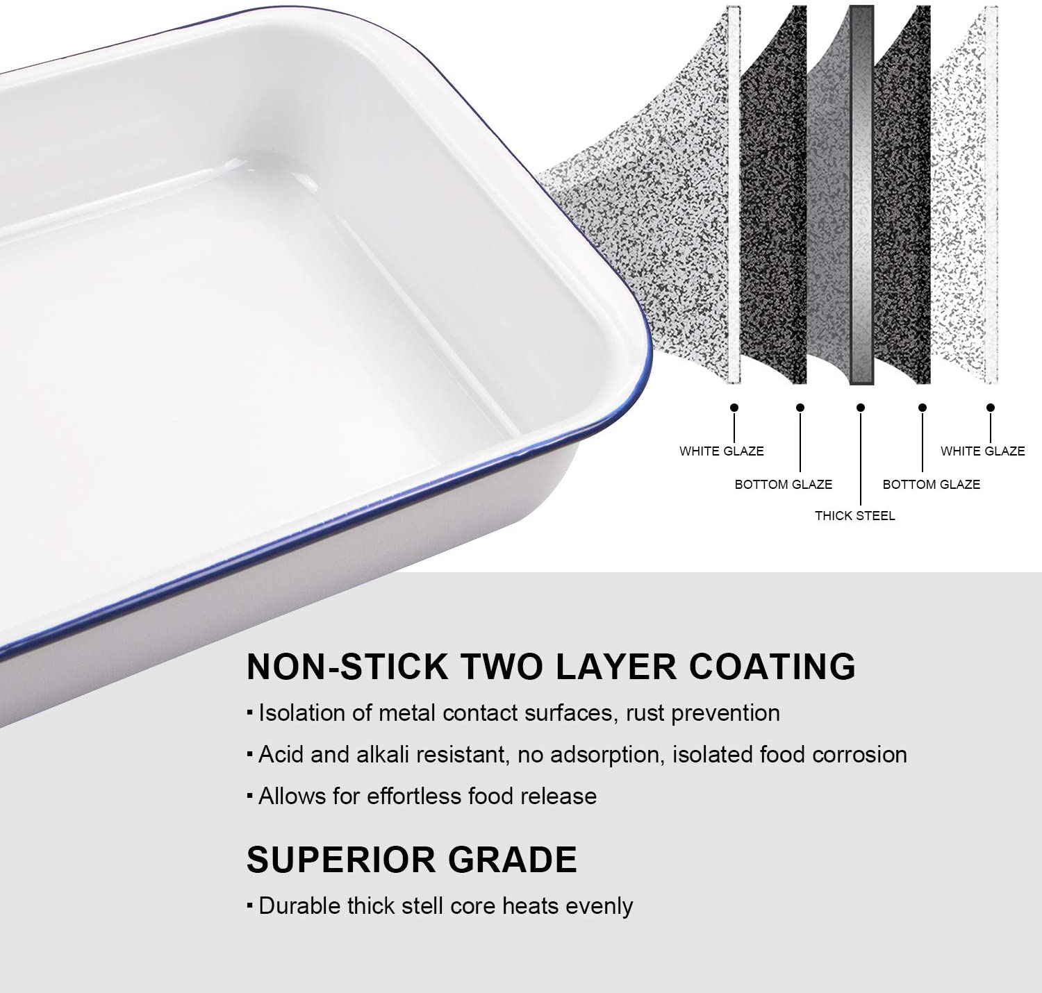 Webake Enamelware 9x13 Oblong Cake Baking Dish Lasagna Pan Food Contai webake-enamelware-9x13-oblong-cake-baking-dish-lasagna-pan-food-contai