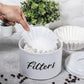 Webake farmhouse rustic style white coffee filter holder storage container